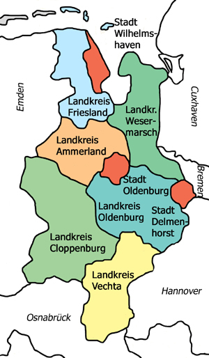 Zuständigkeitsbereich des Gewerbeaufsichtsamtes Oldenburg