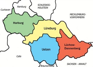 Zuständigkeitsbereich des Gewerbeaufsichtsamtes Lüneburg
