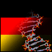 Deutschlandflagge mit DNA-Helix