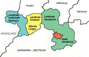 Zuständigkeitsbereich des Gewerbeaufsichtsamtes Osnabrück